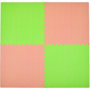 Mata piankowa HUMBI Puzzle 62 x 62 x 1 cm (12 elementów) Różowo-zielony